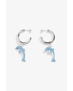 Dolphin Hoop Earrings Dolphin Pendant