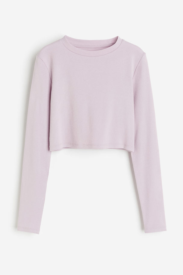 H&M Long-sleeved Jersey Top Lilac