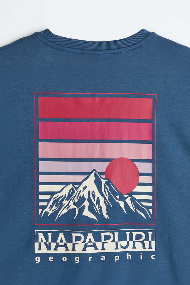 Napapijri Hill Short Sleeve T-shirt Blue Ensign