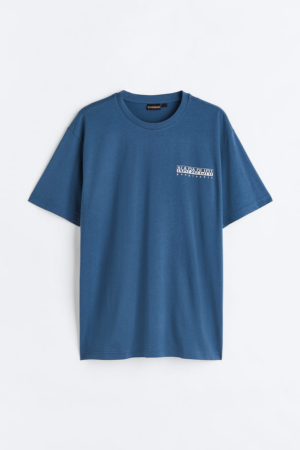 Napapijri Hill Short Sleeve T-shirt Blue Ensign