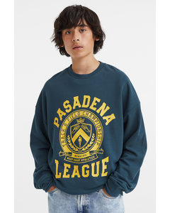 Sweater Met Print Donkerblauw/pasadena