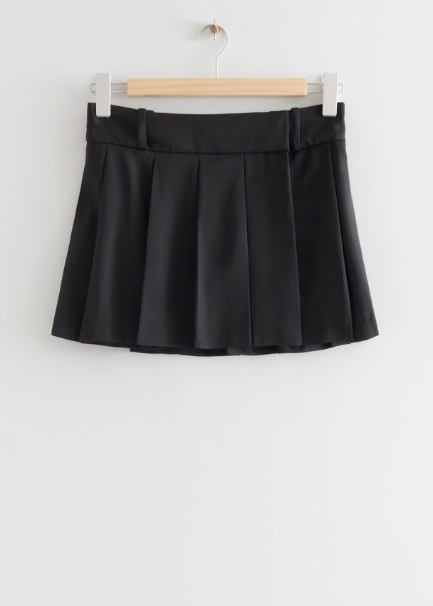 & Other Stories Pleated Mini Skirt Black