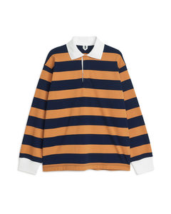 Rugbyskjorte Lys Oransje/mørkeblå