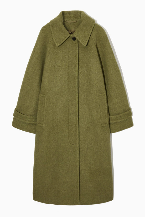COS Tailored Herringbone Wool-blend Coat Green