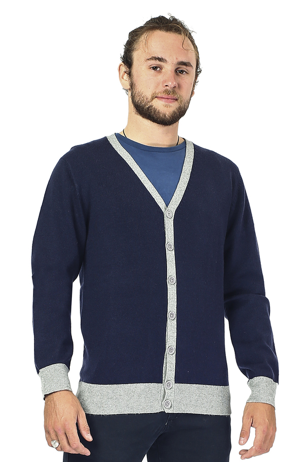 William de Faye Buttoned Cardigan With Contrasting Details
