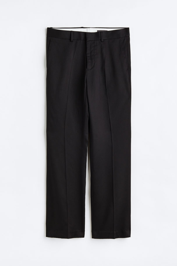 H&M Regular Fit Flared Trousers Black