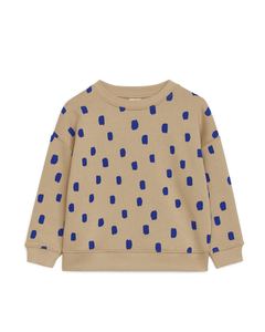 Printed Sweatshirt Beige/blue