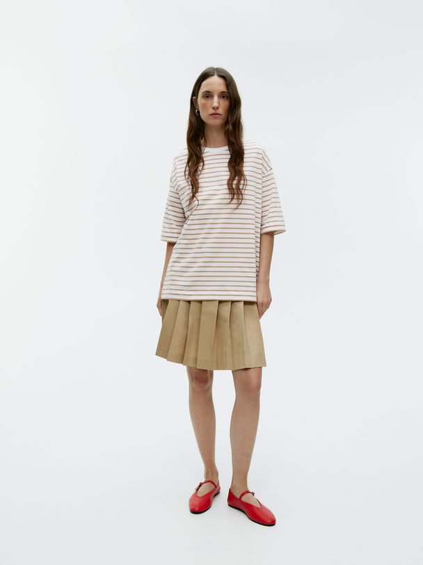 ARKET Oversized-T-Shirt Weiß/Beige