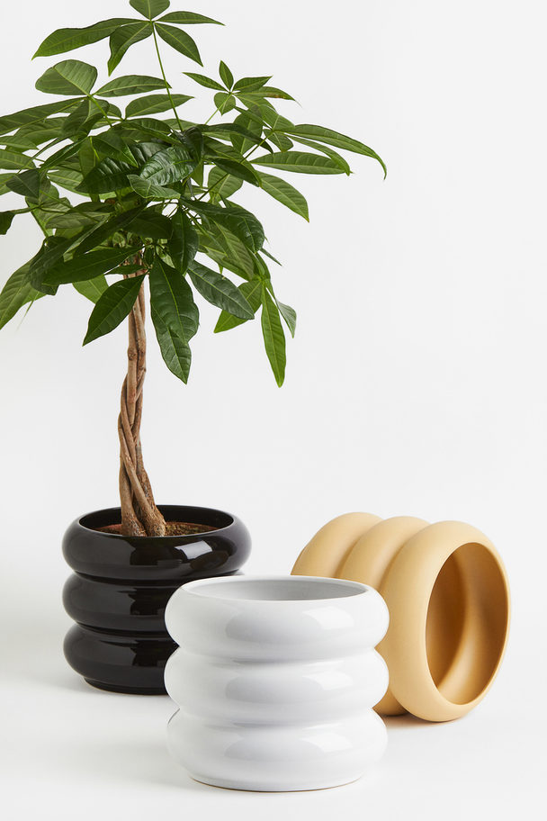 H&M HOME Stoneware Plant Pot White