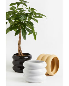 Stoneware Plant Pot White