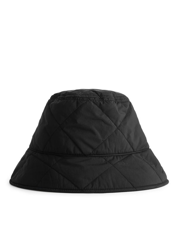 Arket Quilted Bucket Hat Black