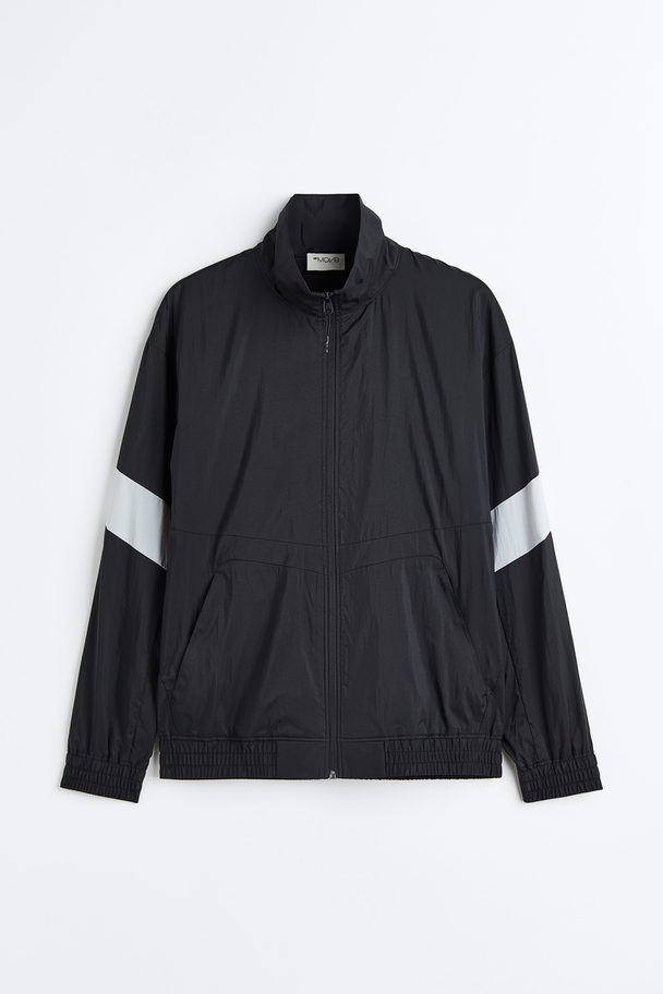 H&M Water-repellent Track Jacket Black/light Grey