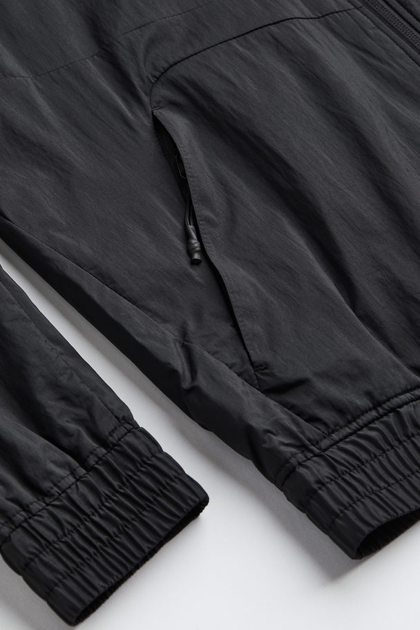H&M Water-repellent Track Jacket Black/light Grey