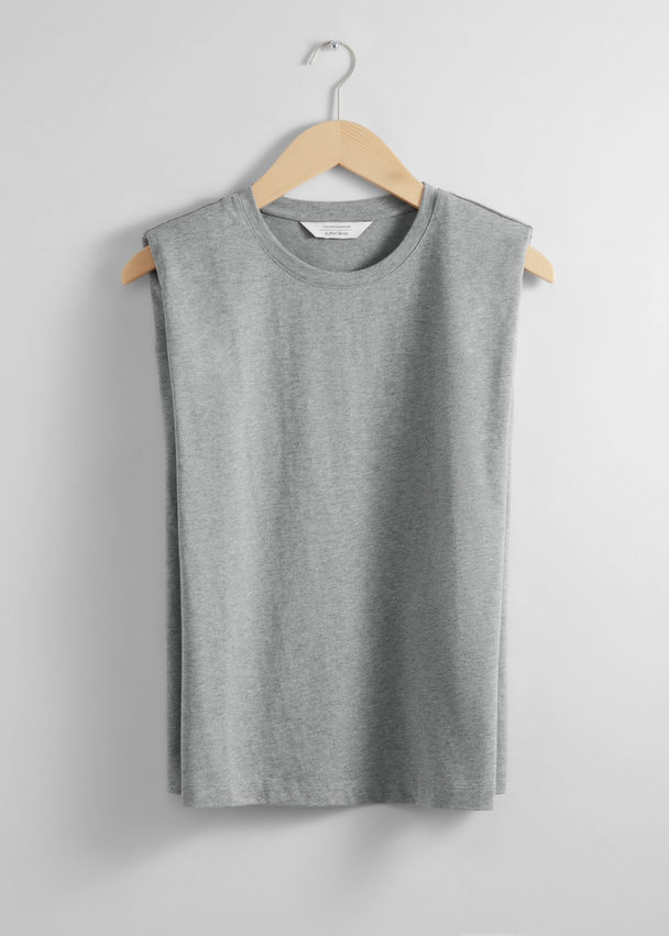 & Other Stories Padded-shoulder Tank Top Grey Melange