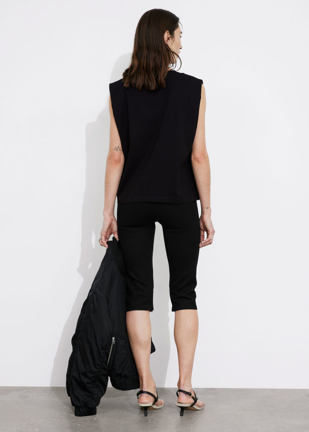 & Other Stories Padded-shoulder Tank Top Black