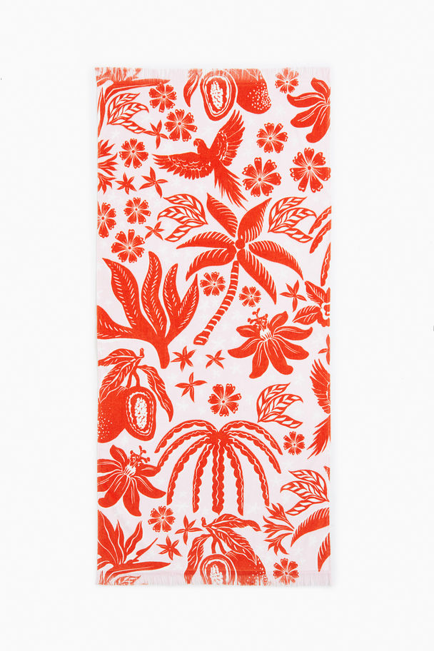 H&M HOME Patterned Beach Towel Orange/white