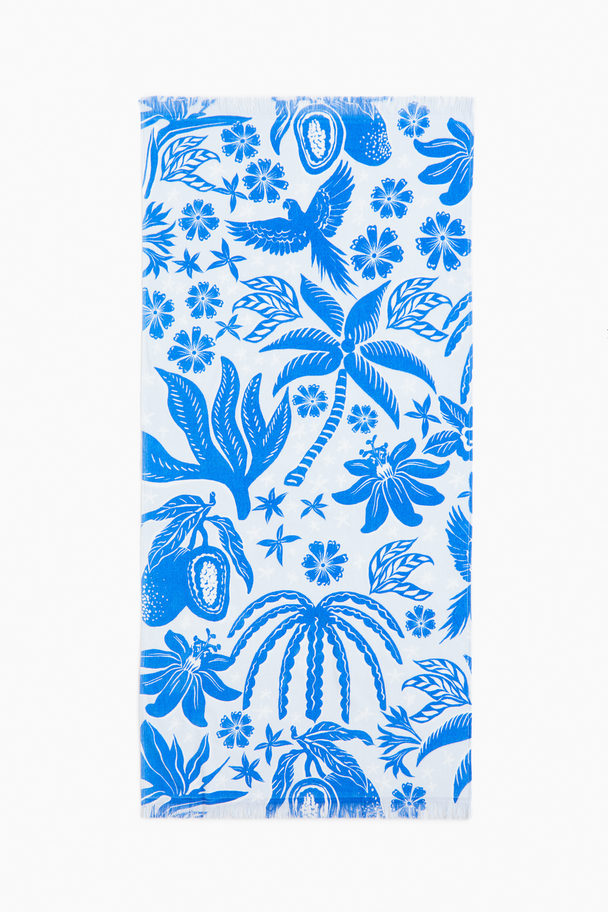 H&M HOME Patterned Beach Towel Blue/white