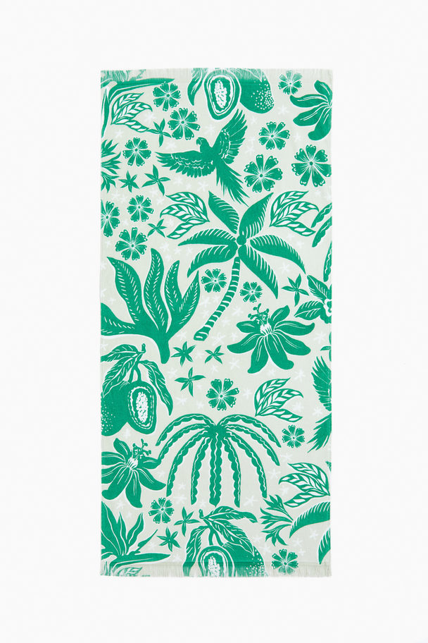 H&M HOME Patterned Beach Towel Green/white