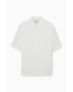 Short-sleeved Linen Shirt  White