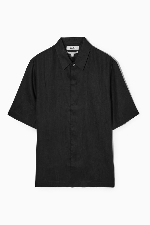 COS Short-sleeved Linen Shirt  Black