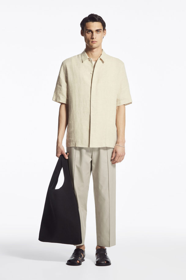 COS Short-sleeved Linen Shirt Light Beige