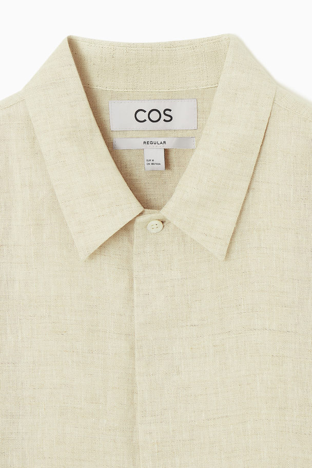 COS Short-sleeved Linen Shirt Light Beige