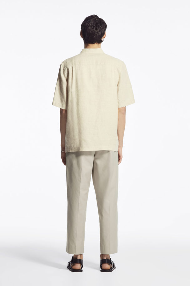 COS Short-sleeved Linen Shirt Light Beige