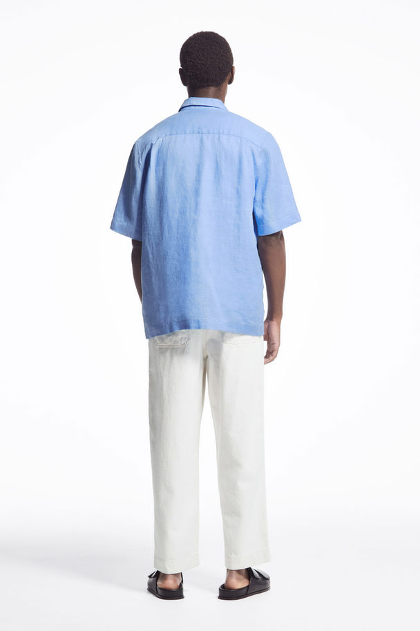 COS Short-sleeved Linen Shirt Blue