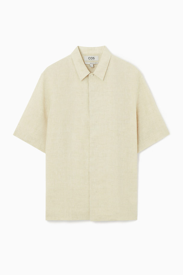 COS Short-sleeved Linen Shirt Light Beige