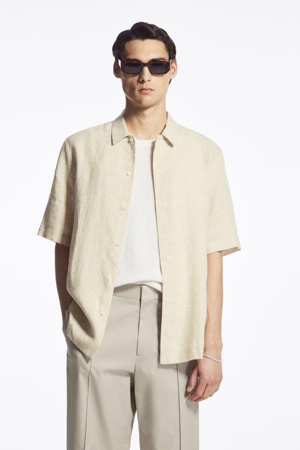 COS Short-sleeved Linen Shirt Light Beige