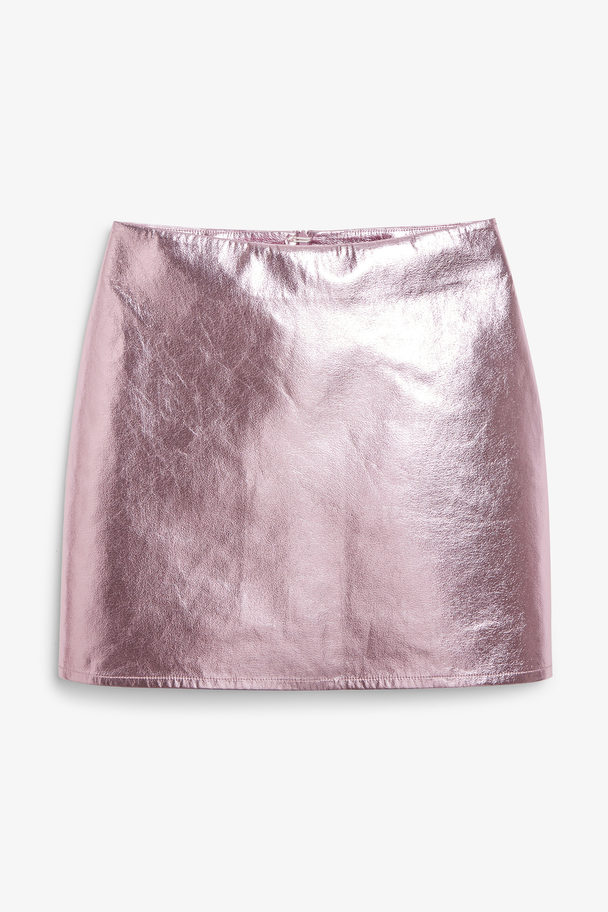 Monki Metallic Mini Skirt Metallic Pink