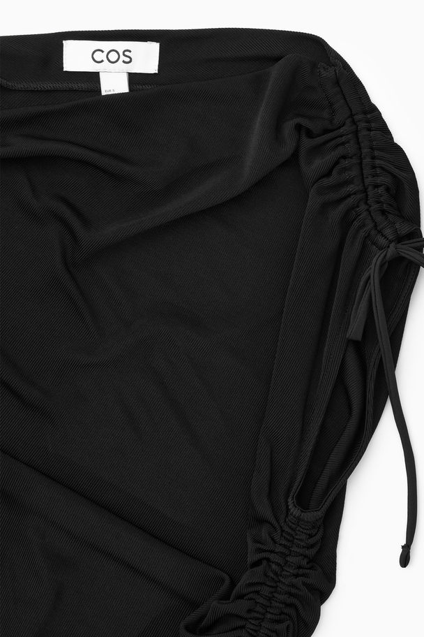 COS Asymmetric Off-the-shoulder Wrap Dress Black