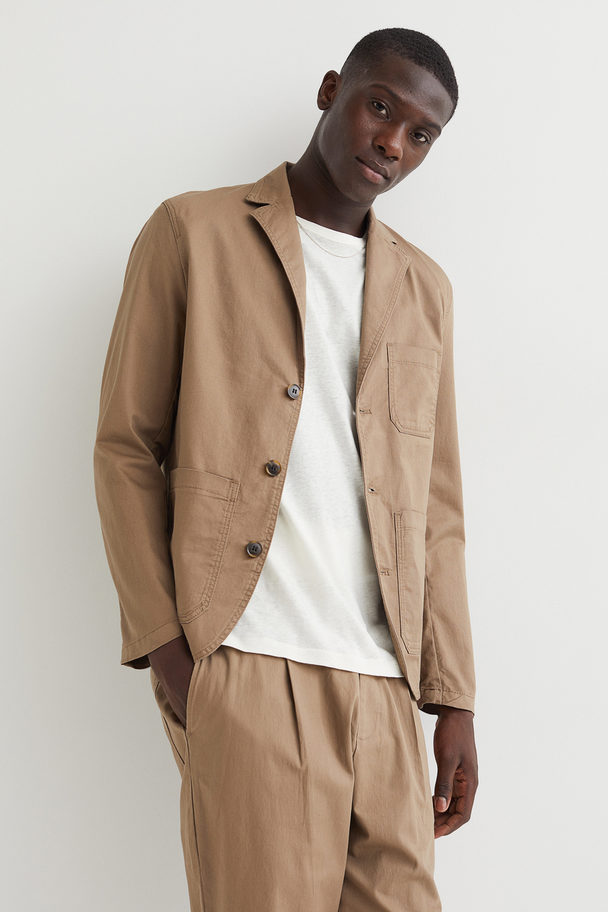H&M Regular Fit Unconstructed Jacket Beige
