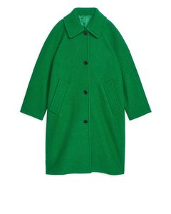 Bouclé Wool Coat Green