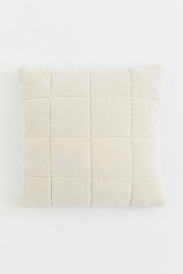 H&M HOME Cotton Velvet Cushion Cover Light Beige