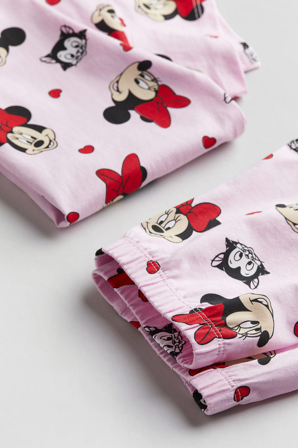 H&M Jerseypyjama mit Print Hellrosa/Minnie Maus