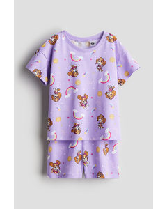 Tricot Pyjama Met Print Lichtpaars/paw Patrol