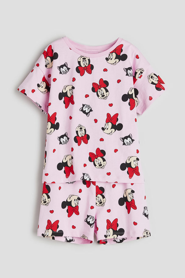 H&M Jerseypyjama mit Print Hellrosa/Minnie Maus