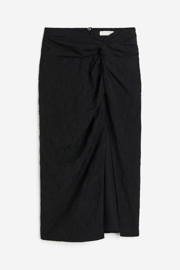 H&M Knot-detail Skirt Black