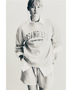 Sweatshirt mit Print Hellgraumeliert/Los Angeles