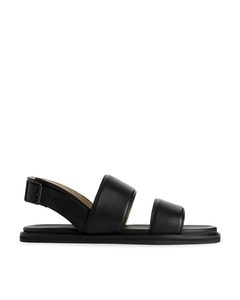 Buckle Leather Sandals Black