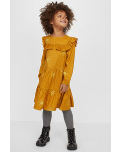 Flounced Dress Yellow/sunbursts