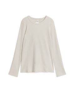 Tie-back Long-sleeved Top Off-white