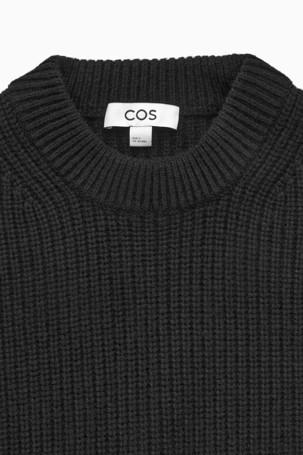 COS Ribbed Cashmere-blend Jumper Black