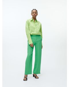 Viscose Lyocell Blend Trousers Green