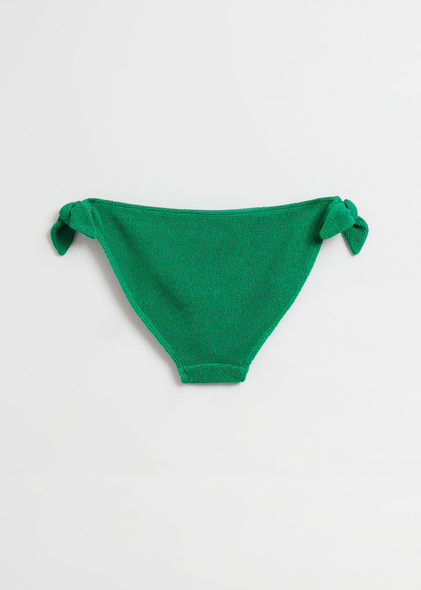 & Other Stories Crepe Knot Tie Bikini Briefs Sea Green