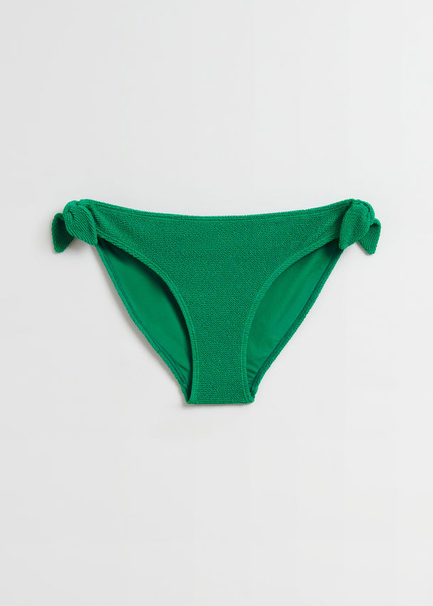 & Other Stories Crepe Knot Tie Bikini Briefs Sea Green