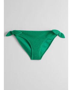 Krepp-Bikinihose mit Zierknoten Grün