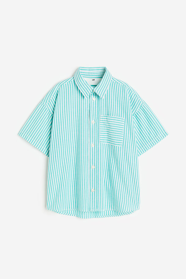H&M Oxfordskjorta Klargrön/randig