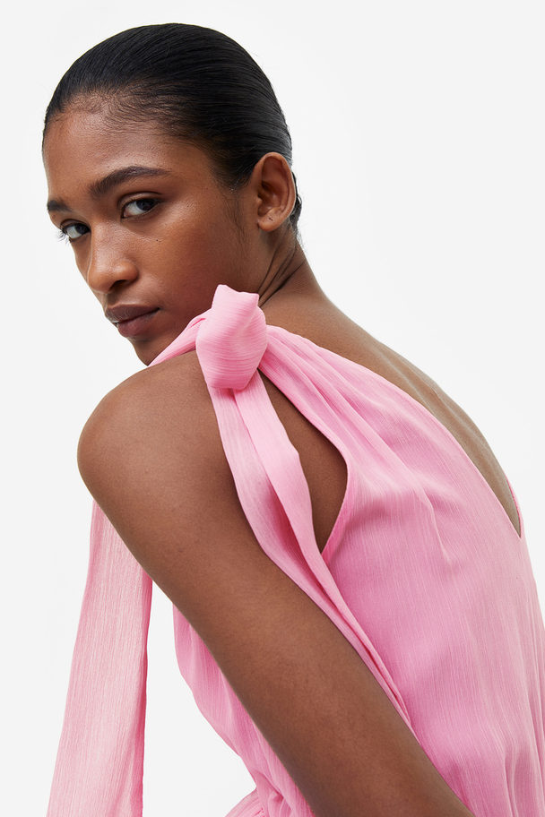 H&M Maxi-jurk Met Strikdetail Roze